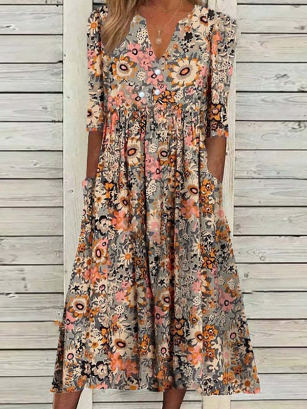 VESTIDO ELEGANTE NIMAT marrón claro