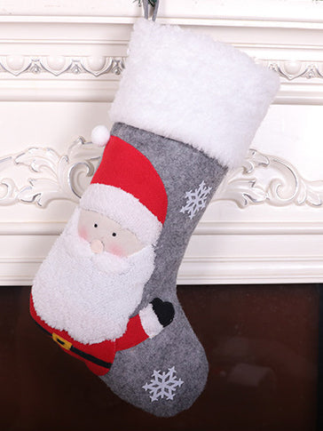 Adornos calcetín navideño bolsa regalo OREY gris