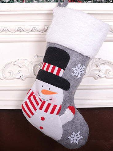 Adornos calcetín navideño bolsa regalo OREY gris 2