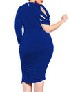 VESTIDO ELEGANTE TALLA GRANDE GEONNA azul