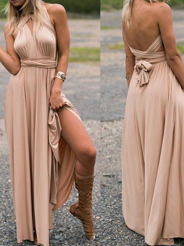 VESTIDO ELEGANTE FRONDA beige