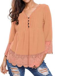 BLUSA DETALLE ENCAJE PAULA naranja