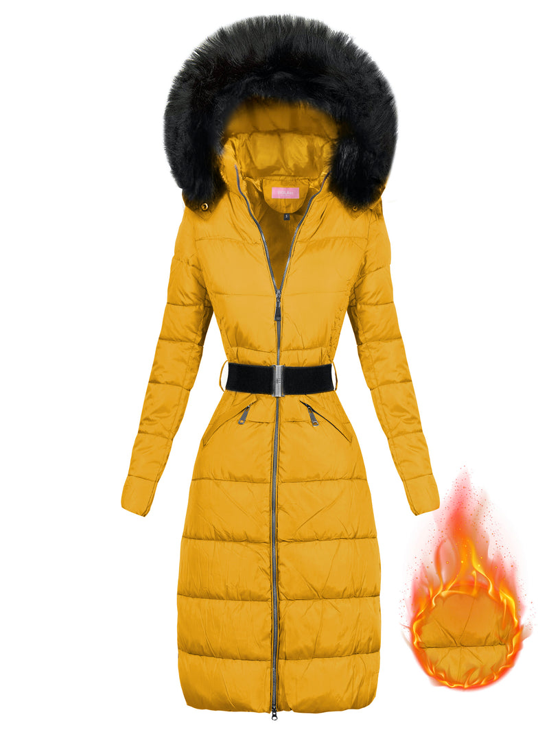 CHAQUETA LARGA DE INVIERNO KARLEE amarillo