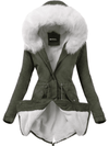 CHAQUETA PARKA SABINA caqui con pelo blanco