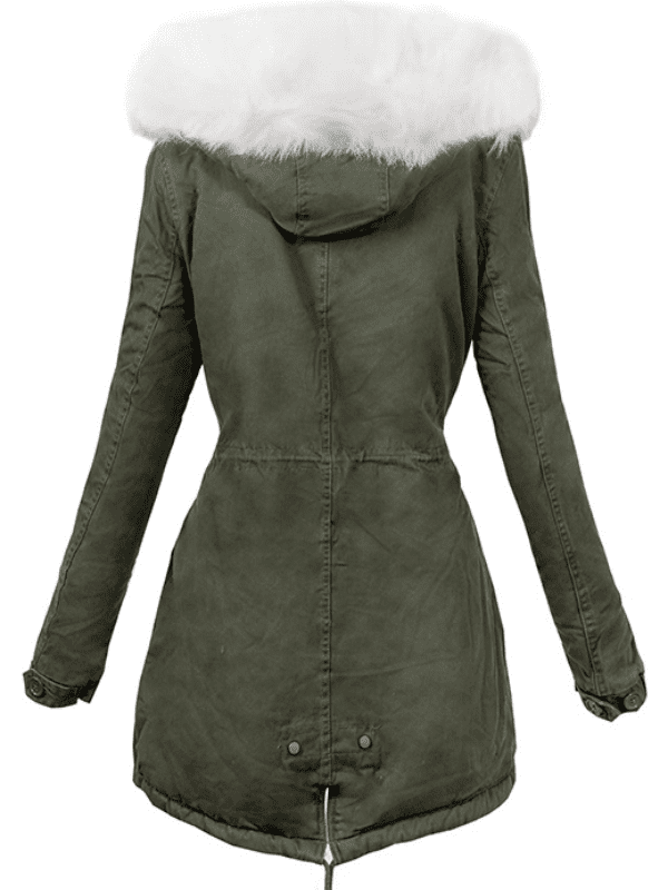 CHAQUETA PARKA SABINA caqui con pelo blanco