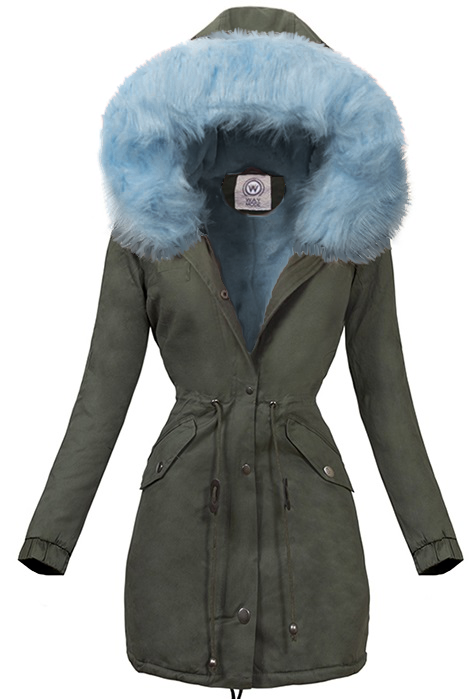 CHAQUETA PARKA CAQUI PELO AZUL HAVAN