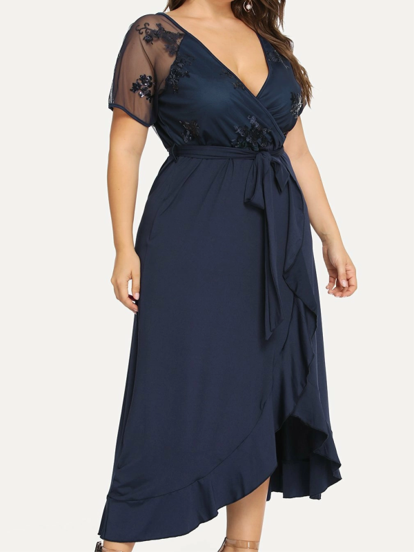 VESTIDO ELEGANTE TALLA GRANDE TARRA azul