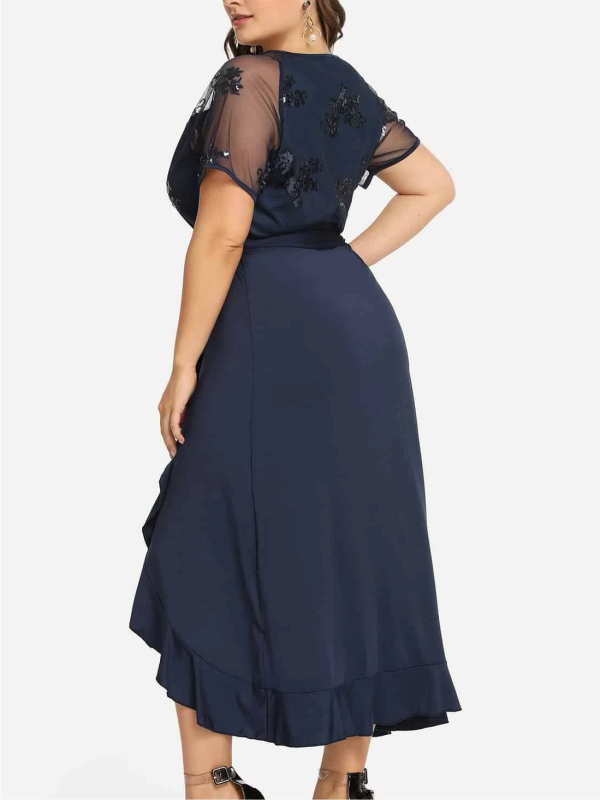 VESTIDO ELEGANTE TALLA GRANDE TARRA azul