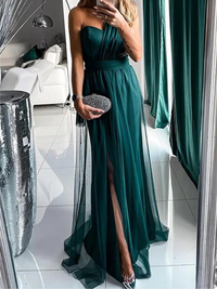 VESTIDO ELEGANTE SESAME verde oscuro