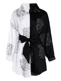 VESTIDO ELEGANTE ALBIA blanco y negro