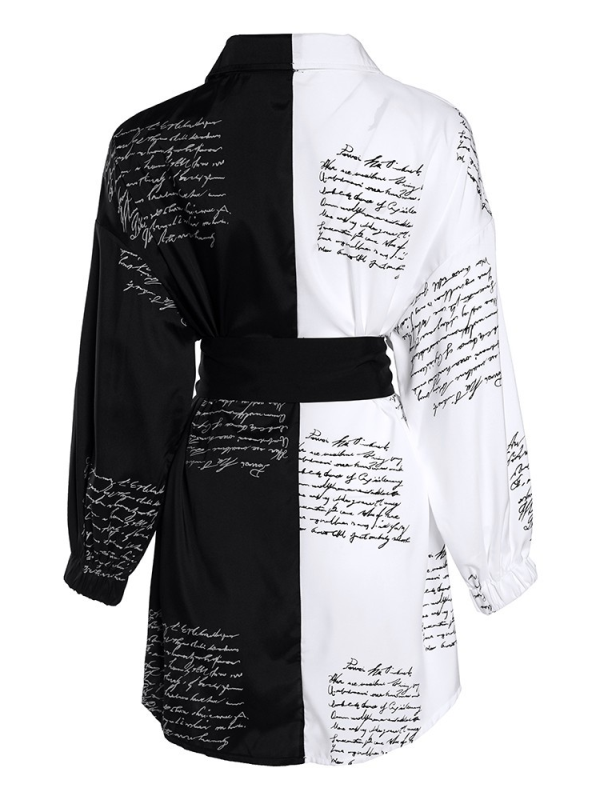 VESTIDO ELEGANTE ALBIA blanco y negro