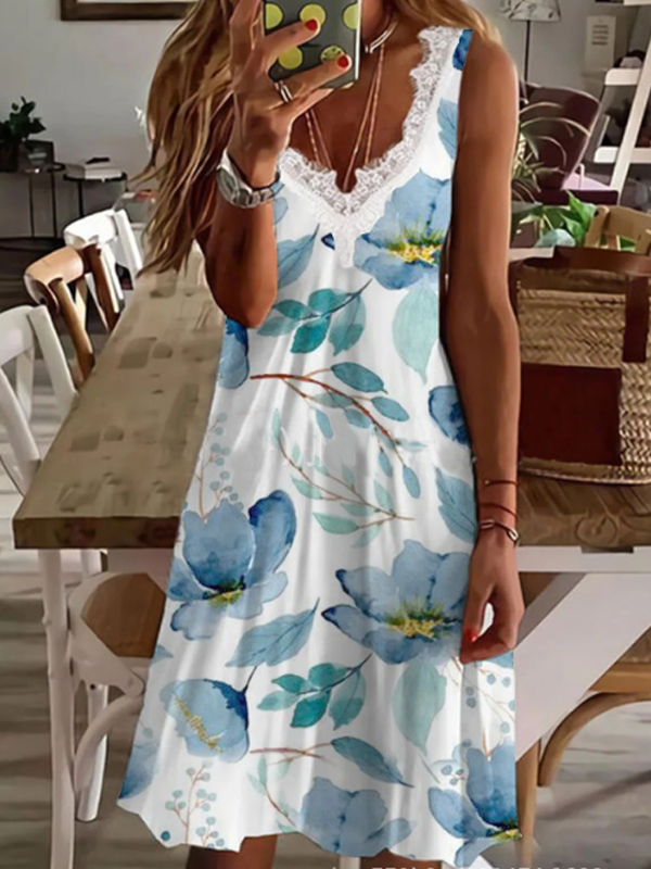 VESTIDO DE VERANO SIBLEY blanco y azul