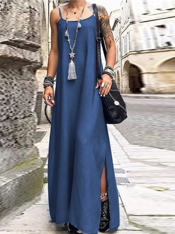 VESTIDO MAXI ELEONOR azul oscuro