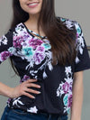 TOP FLORAL DIANA negro