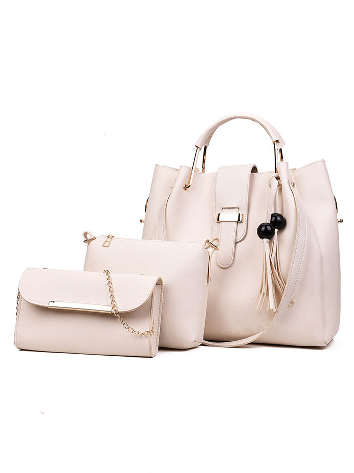 CONJUNTO DE BOLSO MUJER TRES PIEZAS DAMARI beige