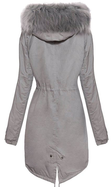 CHAQUETA PARKA MARJORY gris con pelo gris