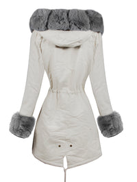 PARKA ELORA beige con pelo gris