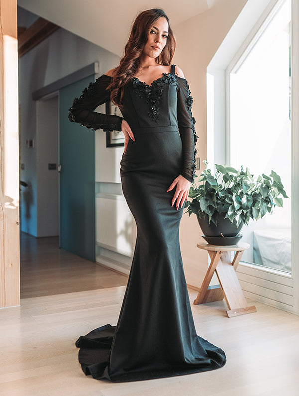 <tc>Vestido De Noche Norella negro</tc>