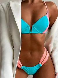 BIKINI LINDON azul y rosa