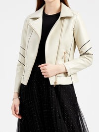 CHAQUETA DE PIEL SIMPLE GINNIE beige