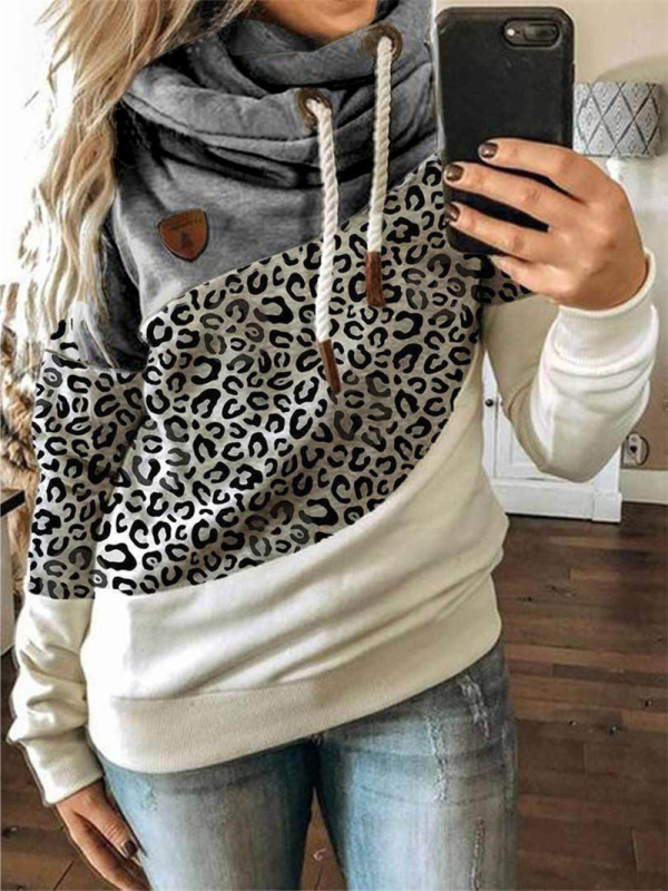 SUDADERA MARCELINDA gris y leopardo