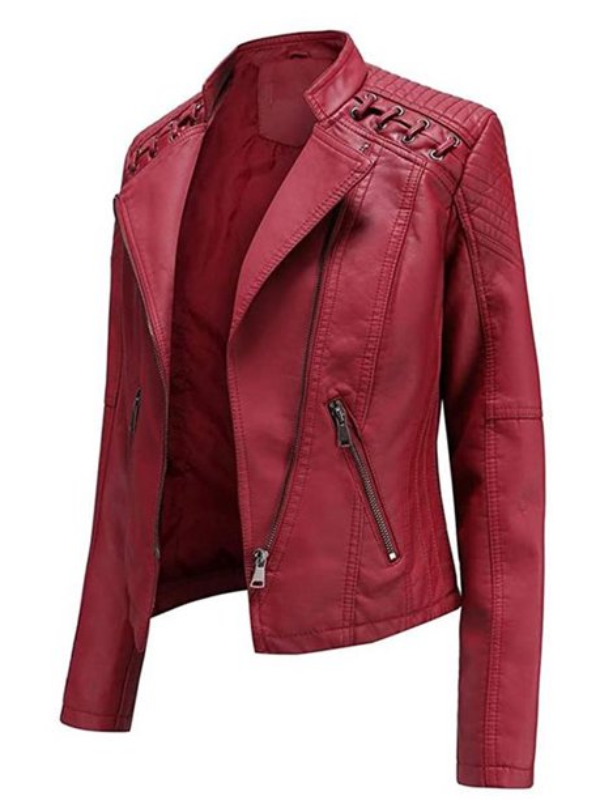 CHAQUETA IMITACIÓN PIEL GINEVRA rojo