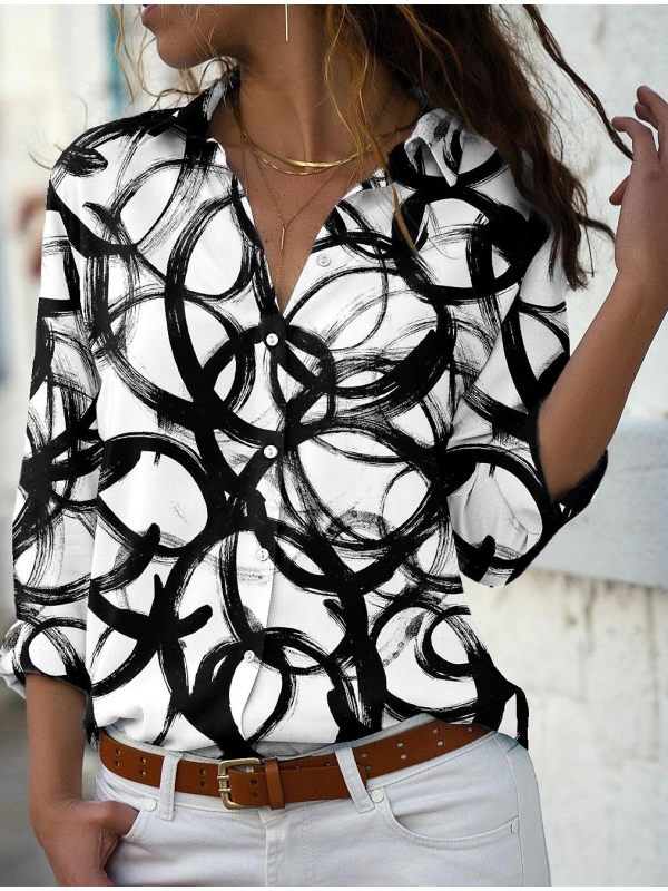 CAMISA ELEGANTE YALLY blanca y negra